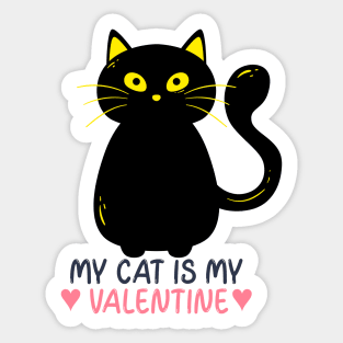My Cat is my Valentine Sticker